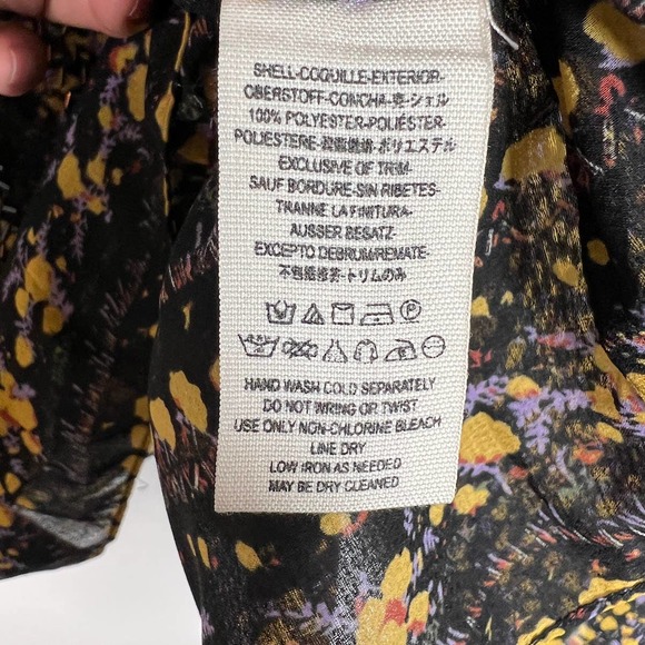 Free People Women's If I Had You Top M Floral Beaded Embellished Peplum Blouse - Picture 12 of 12